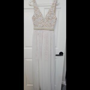 LACY DEEP V Flowy Dress by Crystal Doll